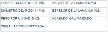 Hierros Carrasco Lama ancho 105